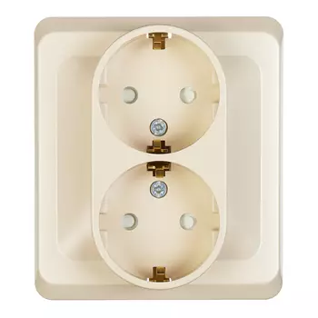 Розетка Systeme Electric Этюд встраиваемая бежевая со шторками (PC16-008K)