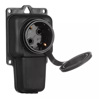 Розетка штепсельная Svet одинарная с заземлением IP44 настенная черная