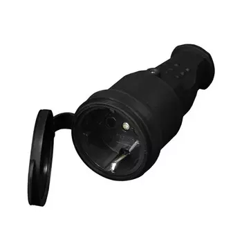 Розетка штепсельная UNIVersal одинарная с заземлением IP44 черная