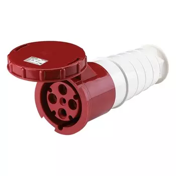 Розетка силовая переносная Dekraft РП-102 с заземление 3Р+РЕ 63 А 380-415 В IP67 красная (26016DEK)