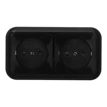 Розетка Svet накладная черная со шторками (EV0361-8321)