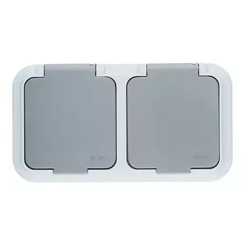 Розетка Svet накладная серая с крышкой (EV 0366-6625)