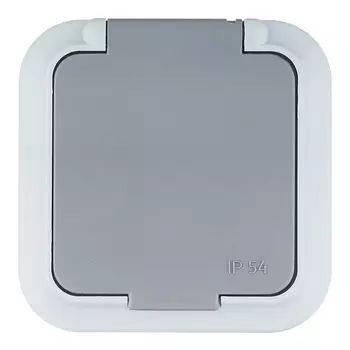 Розетка Svet накладная серая со шторками с крышкой (EV 0366-8615)