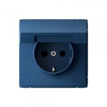 Розетка Systeme Electric ArtGallery встраиваемая аквамарин со шторками с крышкой (SE GAL001146)