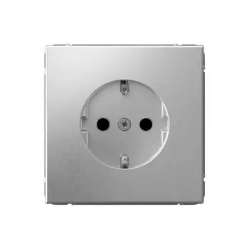 Розетка Systeme Electric ArtGallery встраиваемая алюминий со шторками (GAL000345)