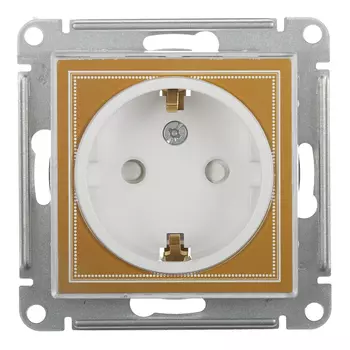 Розетка Systeme Electric AtlasDesign Art встраиваемая белая со шторками (ATN200145)