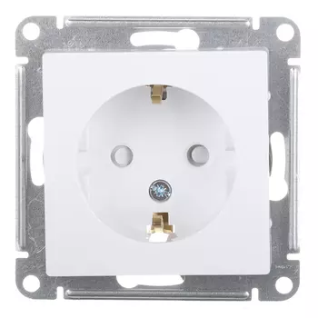 Розетка Systeme Electric AtlasDesign встраиваемая белая со шторками (ATN000145)