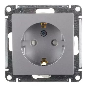 Розетка Systeme Electric AtlasDesign встраиваемая алюминий со шторками (ATN000345)