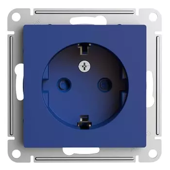 Розетка Systeme Electric AtlasDesign встраиваемая аквамарин со шторками (ATN001145)