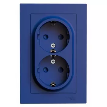 Розетка Systeme Electric AtlasDesign встраиваемая аквамарин со шторками (ATN001126)