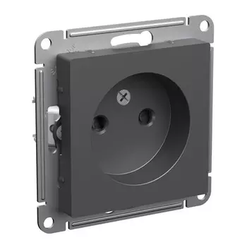 Розетка Systeme Electric AtlasDesign встраиваемая базальт со шторками (ATN001449)
