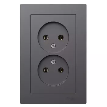 Розетка Systeme Electric AtlasDesign встраиваемая базальт (ATN001420)