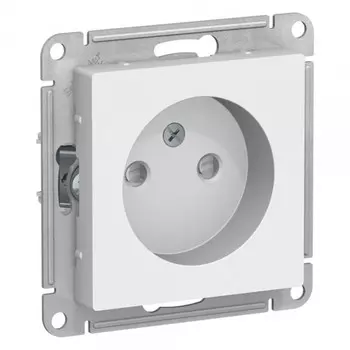 Розетка Systeme Electric AtlasDesign встраиваемая белая со шторками (ATN000149)