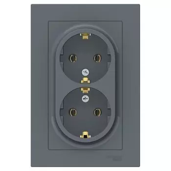 Розетка Systeme Electric AtlasDesign встраиваемая грифель (ATN000724)