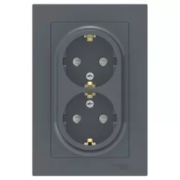 Розетка Systeme Electric AtlasDesign встраиваемая грифель со шторками (ATN000726)