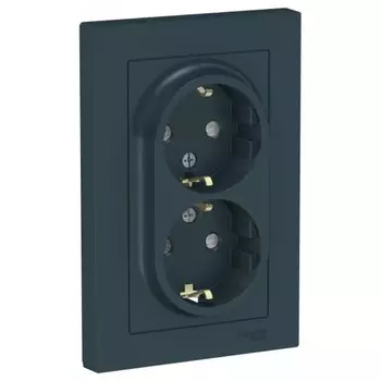 Розетка Systeme Electric AtlasDesign встраиваемая изумруд со шторками (ATN000826)