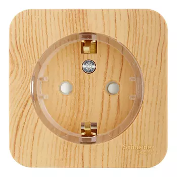 Розетка Systeme Electric Blanca накладная ясень со шторками компакт (BLNRA111115)