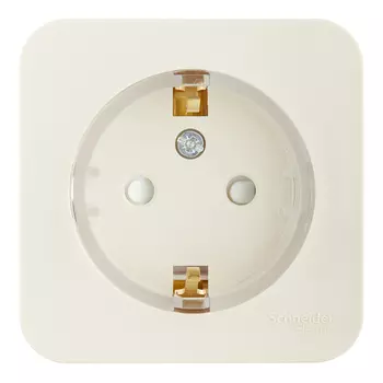 Розетка Systeme Electric Blanca накладная бежевая со шторками компакт (BLNRA111117)