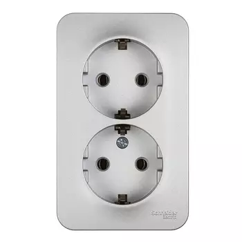 Розетка Systeme Electric Blanca накладная алюминий (BLNRA010213)