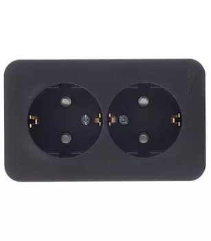 Розетка Systeme Electric Blanca накладная антрацит со шторками (BLNRA011216)