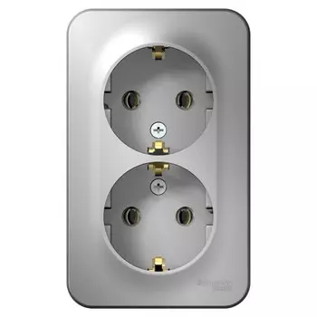 Розетка Systeme Electric Blanca накладная алюминий (BLNRA010203)