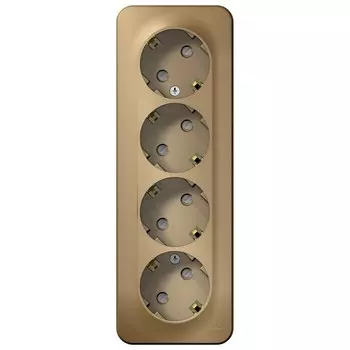 Розетка Systeme Electric Blanca накладная титан со шторками (BLNRA011414)