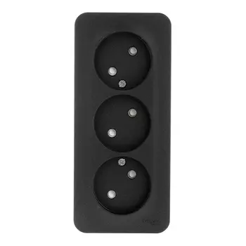 Розетка Systeme Electric Blanca накладная антрацит со шторками (BLNRA001316)