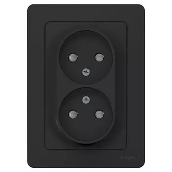 Розетка Systeme Electric Blanca встраиваемая антрацит со шторками (BLNRS000126)