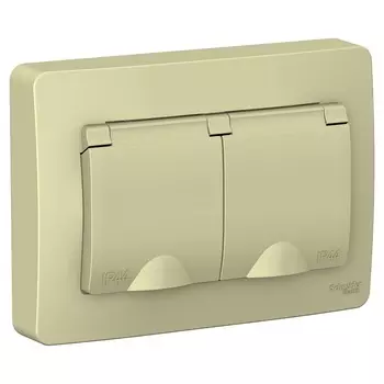 Розетка Systeme Electric Blanca встраиваемая бежевая со шторками (BLNRS441127)