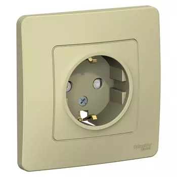 Розетка Systeme Electric Blanca встраиваемая бежевая со шторками (BLNRS001117)