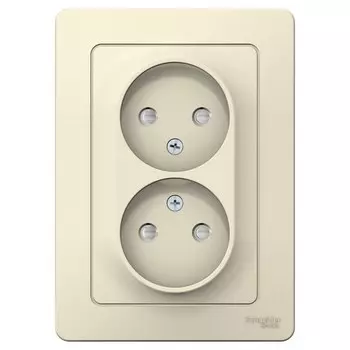 Розетка Systeme Electric Blanca встраиваемая молочная со шторками (BLNRS000122)