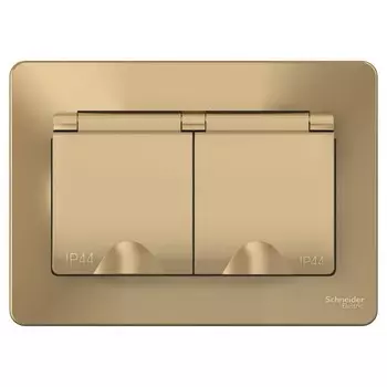 Розетка Systeme Electric Blanca встраиваемая титан со шторками (BLNRS441124)