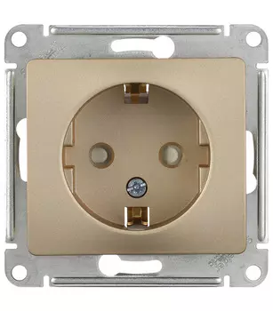 Розетка Systeme Electric Glossa встраиваемая титан со шторками (GSL000445)