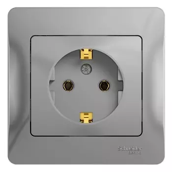 Розетка Systeme Electric Glossa встраиваемая алюминий (GSL000342)