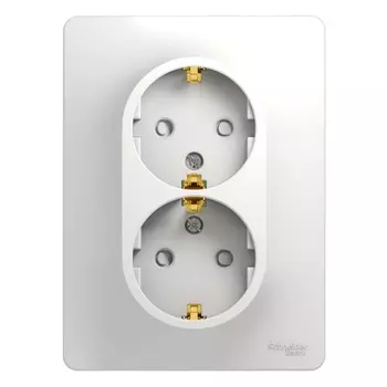 Розетка Systeme Electric Glossa встраиваемая белая со шторками (GSL000126)