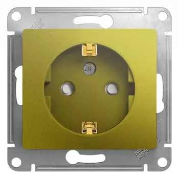 Розетка Systeme Electric Glossa встраиваемая фисташковая со шторками (GSL001045)