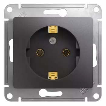 Розетка Systeme Electric Glossa встраиваемая графит (GSL001343)