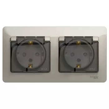 Розетка Systeme Electric Glossa встраиваемая молочная со шторками (GSL000947)