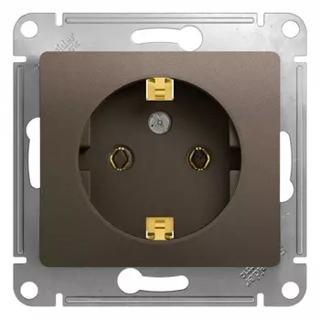 Розетка Systeme Electric Glossa встраиваемая шоколад (GSL000843)