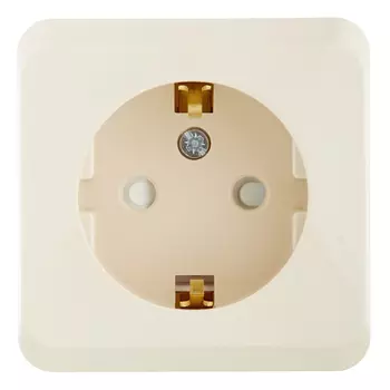 Розетка Systeme Electric Этюд накладная кремовая со шторками (PA16-004K)