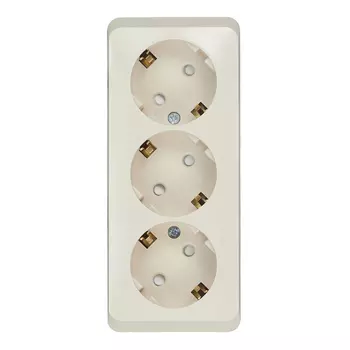 Розетка Systeme Electric Этюд накладная кремовая со шторками (PA16-012K)