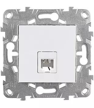 Розетка телефонная Schneider Electric Unica NEW встраиваемая белая RJ11 (NU549218)