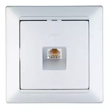 Розетка телефонная Svet Стиль встраиваемая серебро RJ11 (EV 0365-3118)