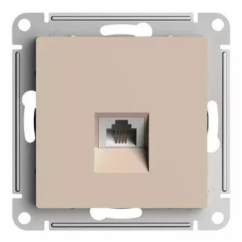 Розетка телефонная Systeme Electric AtlasDesign встраиваемая песочная RJ11 (ATN001281)