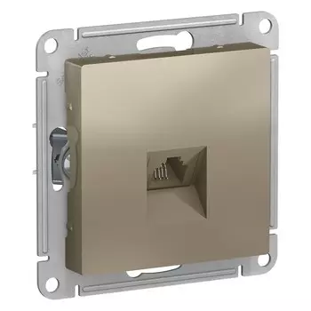 Розетка телефонная Systeme Electric AtlasDesign встраиваемая шампань RJ11 (ATN000581)