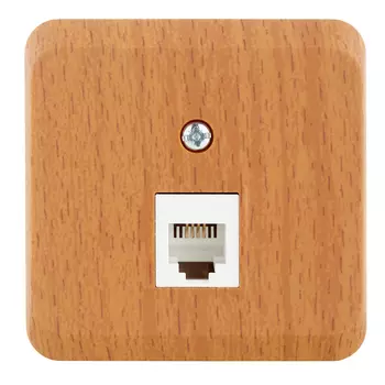 Розетка телефонная Systeme Electric Этюд накладная бук (TELA-001T)