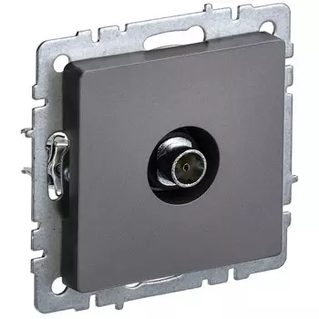 Розетка телевизионная IEK Brite РТВ11-0-БрС встраиваемая сталь (BR-A10-O-K46)