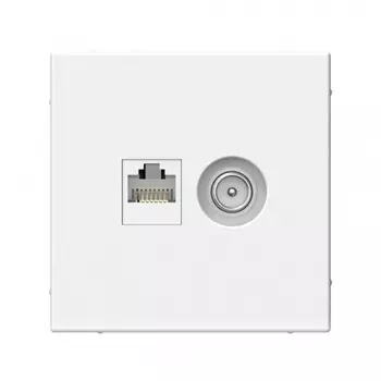 Розетка телевизионная/ компьютерная Systeme Electric ArtGallery встраиваемая белая TV/ RJ45 (GAL000189)