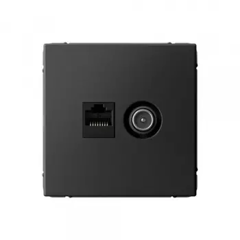 Розетка телевизионная/ компьютерная Systeme Electric ArtGallery встраиваемая базальт TV/ RJ45 (SE GAL001489)