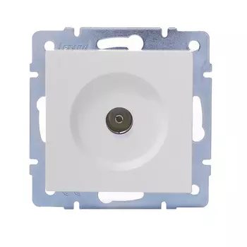 Розетка телевизионная Lezard Vesna встраиваемая белая RJ11 (742-0288-130)